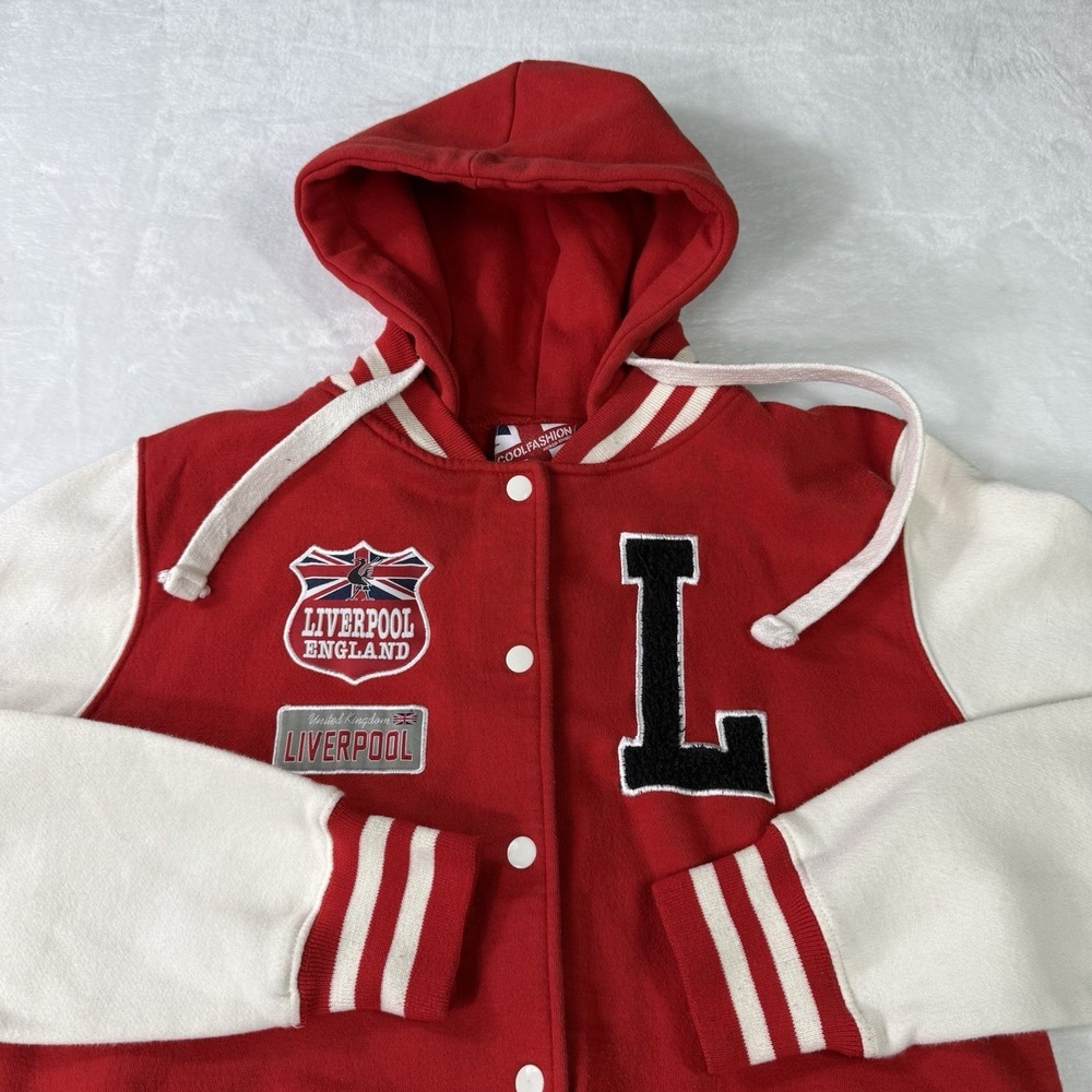 Liverpool Bomber Jacket Mens XL Hooded‎ Embroidered England FC Soccer Futbul